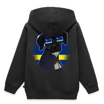 Curaçao - Kinder Premium Organic Hoodie - Schwarz - Hinten - AI Model Kid Male (0cm)