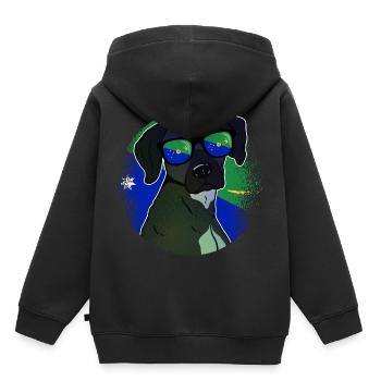 Île Christmas - Sweat Premium à capuche enfant bio - noir - Dos - AI Model Kid Male (0cm)