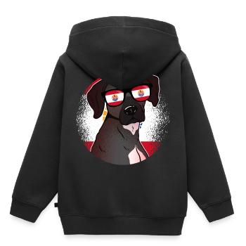 Polynésie française - Sweat Premium à capuche enfant bio - noir - Dos - AI Model Kid Male (0cm)
