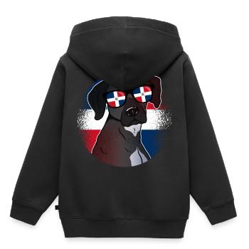 Dominikanische Republik - Kinder Premium Organic Hoodie - Schwarz - Hinten - AI Model Kid Male (0cm)