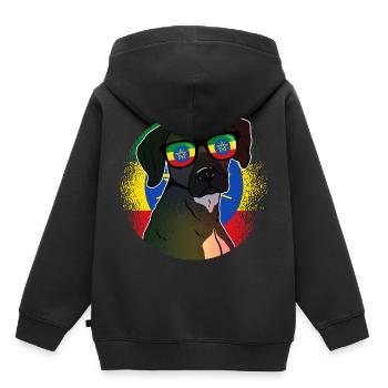Éthiopie - Sweat Premium à capuche enfant bio - noir - Dos - AI Model Kid Male (0cm)
