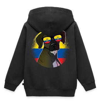 Équateur - Sweat Premium à capuche enfant bio - noir - Dos - AI Model Kid Male (0cm)