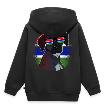 Gambie - Sweat Premium à capuche enfant bio - noir - Dos - AI Model Kid Male (0cm)