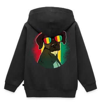 Guinée - Sweat Premium à capuche enfant bio - noir - Dos - AI Model Kid Male (0cm)