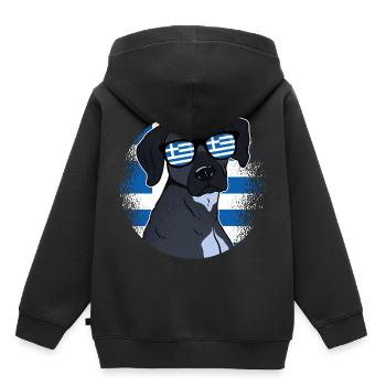 Griechenland - Kinder Premium Organic Hoodie - Schwarz - Hinten - AI Model Kid Male (0cm)