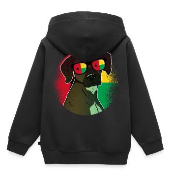 Guinée-Bissau - Sweat Premium à capuche enfant bio - noir - Dos - AI Model Kid Male (0cm)