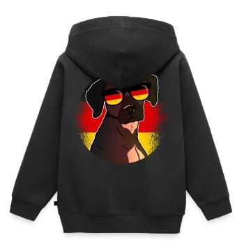 Deutschland - Kinder Premium Organic Hoodie - Schwarz - Hinten - AI Model Kid Male (0cm)
