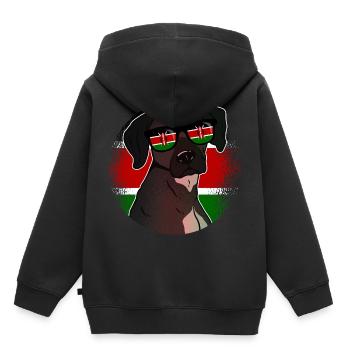 Kenya - Sweat Premium à capuche enfant bio - noir - Dos - AI Model Kid Male (0cm)