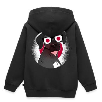 Japan - Kinder Premium Organic Hoodie - Schwarz - Hinten - AI Model Kid Male (0cm)