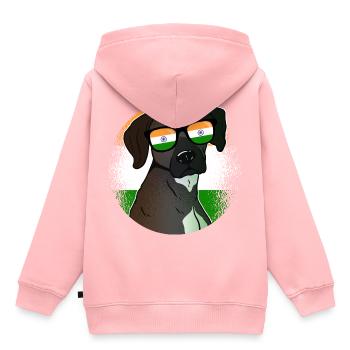 Indien - Kinder Premium Organic Hoodie - Rosa - Hinten - AI Model Kid Female (0cm)