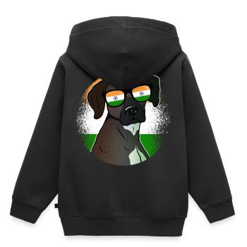 Indien - Kinder Premium Organic Hoodie - Schwarz - Hinten - AI Model Kid Male (0cm)