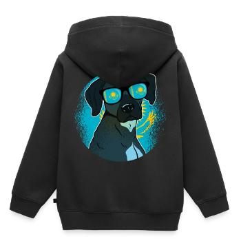 Kazakhstan - Sweat Premium à capuche enfant bio - noir - Dos - AI Model Kid Male (0cm)