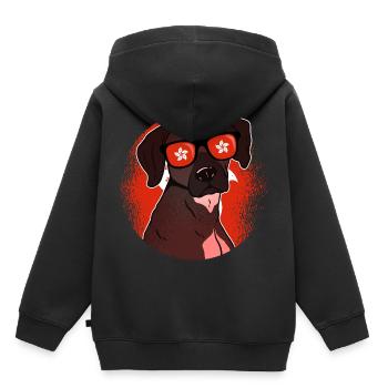 Hongkong - Kinder Premium Organic Hoodie - Schwarz - Hinten - AI Model Kid Male (0cm)