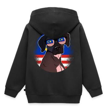 Malaisie - Sweat Premium à capuche enfant bio - noir - Dos - AI Model Kid Male (0cm)