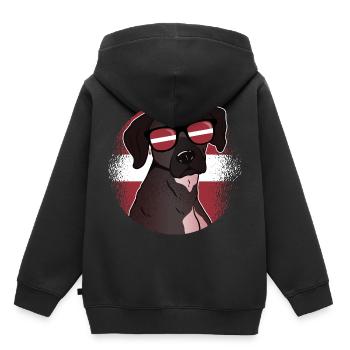 Latvia - Kids Premium Organic Hoodie - black - Back - AI Model Kid Male (0cm)