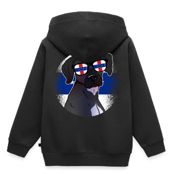 Antilles néerlandaises - Sweat Premium à capuche enfant bio - noir - Dos - AI Model Kid Male (0cm)