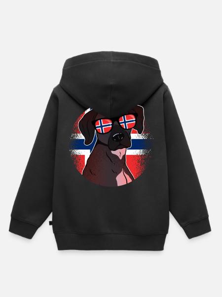 Norwegen - Kinder Premium Organic Hoodie - Schwarz