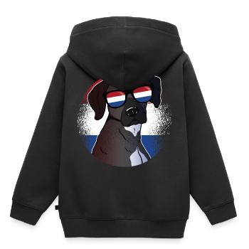 Niederlande - Kinder Premium Organic Hoodie - Schwarz - Hinten - AI Model Kid Male (0cm)