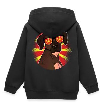 North Macedonia - Kids Premium Organic Hoodie - black - Back - AI Model Kid Male (0cm)