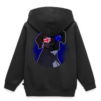 Neuseeland - Kinder Premium Organic Hoodie - Schwarz - Hinten - AI Model Kid Male (0cm)