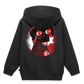 Empire ottoman - Sweat Premium à capuche enfant bio - noir - Dos - AI Model Kid Male (0cm)