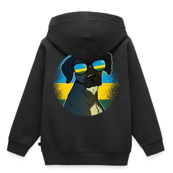 Ruanda - Kinder Premium Organic Hoodie - Schwarz - Hinten - AI Model Kid Male (0cm)