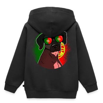 Portugal - Kinder Premium Organic Hoodie - Schwarz - Hinten - AI Model Kid Male (0cm)