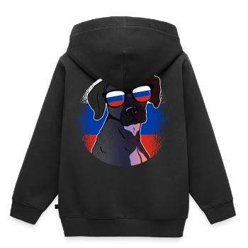 Russland - Kinder Premium Organic Hoodie - Schwarz - Hinten - AI Model Kid Male (0cm)