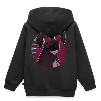 Qatar - Sweat Premium à capuche enfant bio - noir - Dos - AI Model Kid Male (0cm)