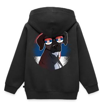 Serbien - Kinder Premium Organic Hoodie - Schwarz - Hinten - AI Model Kid Male (0cm)