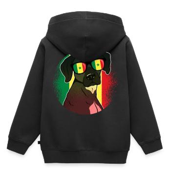Sénégal - Sweat Premium à capuche enfant bio - noir - Dos - AI Model Kid Male (0cm)