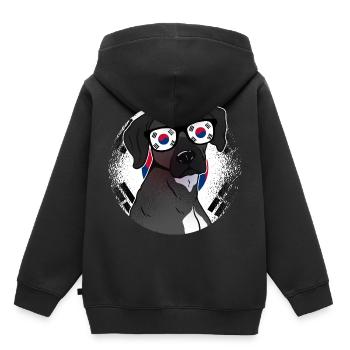 Corée du Sud - Sweat Premium à capuche enfant bio - noir - Dos - AI Model Kid Male (0cm)