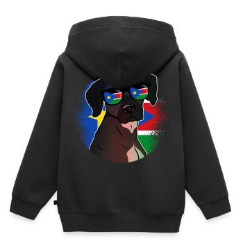 South Sudan - Kids Premium Organic Hoodie - black - Back - AI Model Kid Male (0cm)