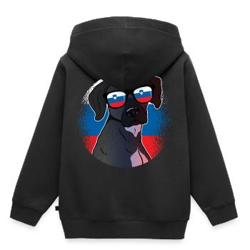 Slowenien - Kinder Premium Organic Hoodie - Schwarz - Hinten - AI Model Kid Male (0cm)