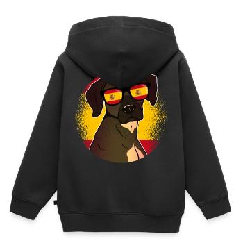 Spanien - Kinder Premium Organic Hoodie - Schwarz - Hinten - AI Model Kid Male (0cm)