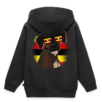 Uganda - Kids Premium Organic Hoodie - black - Back - AI Model Kid Male (0cm)