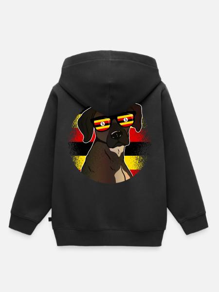 Uganda - Kinder Premium Organic Hoodie - Schwarz