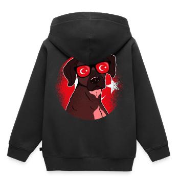 Türkei - Kinder Premium Organic Hoodie - Schwarz - Hinten - AI Model Kid Male (0cm)