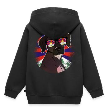 Tibet - Sweat Premium à capuche enfant bio - noir - Dos - AI Model Kid Male (0cm)