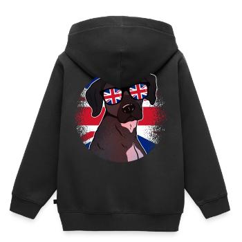 Royaume-Uni - Sweat Premium à capuche enfant bio - noir - Dos - AI Model Kid Male (0cm)