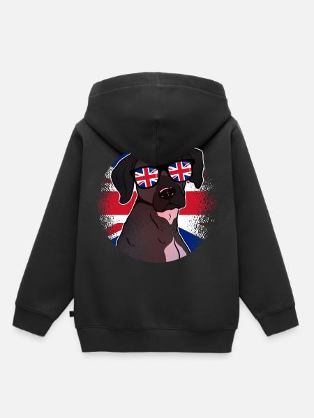 Großbritannien - Kinder Premium Organic Hoodie - Schwarz