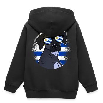 Uruguay - Sweat Premium à capuche enfant bio - noir - Dos - AI Model Kid Male (0cm)
