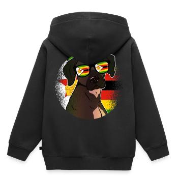 Zimbabwe - Sweat Premium à capuche enfant bio - noir - Dos - AI Model Kid Male (0cm)