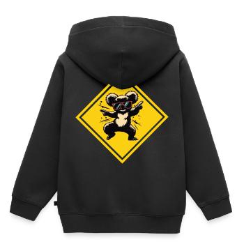 Dancing koala - sunglasses on traffic sign - Kids Premium Organic Hoodie - black - Back - AI Model Kid Male (0cm)