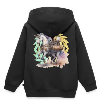 Unicorns Unicorn Mythical Animals Fable - Kids Premium Organic Hoodie - black - Back - AI Model Kid Male (0cm)
