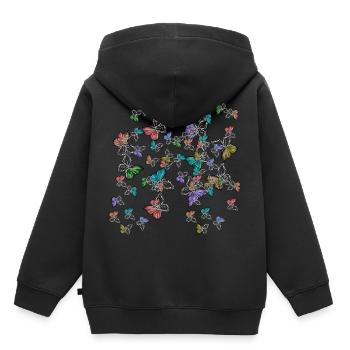 Papillons Sentiments Émotion Douleur Dépression - Sweat Premium à capuche enfant bio - noir - Dos - AI Model Kid Male (0cm)