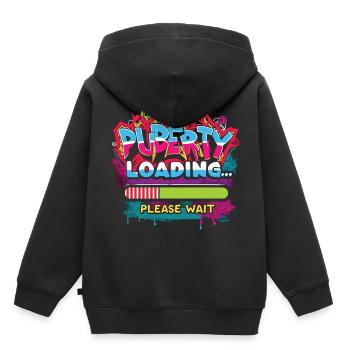 Urban Graffiti Puberty Alarm - Kids Premium Organic Hoodie - black - Back - AI Model Kid Male (0cm)