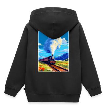 Orient Express Zug Europa Vintage Reiseplakat - Kinder Premium Organic Hoodie - Schwarz - Hinten - AI Model Kid Male (0cm)