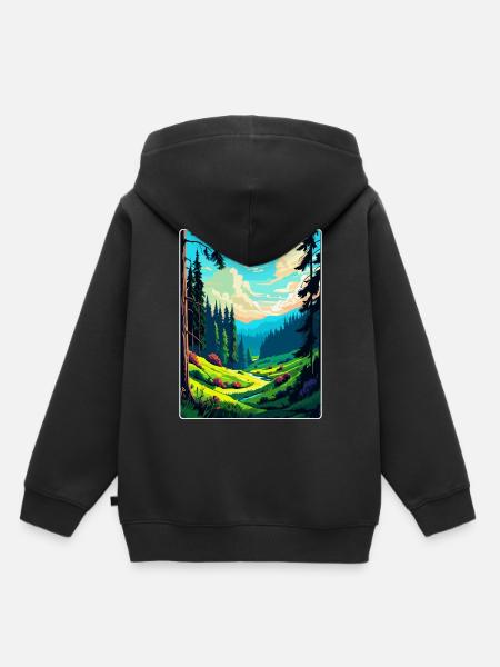 Affiche de voyage vintage de la Forêt-Noire Allemagne Art WPA - Sweat Premium à capuche enfant bio - noir