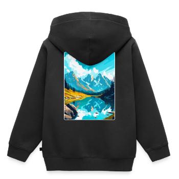 Berge Polen Vintage Reise Poster WPA - Kinder Premium Organic Hoodie - Schwarz - Hinten - AI Model Kid Male (0cm)